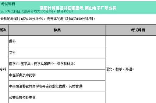 溧阳计算机证书在哪里考,南山电子厂怎么样