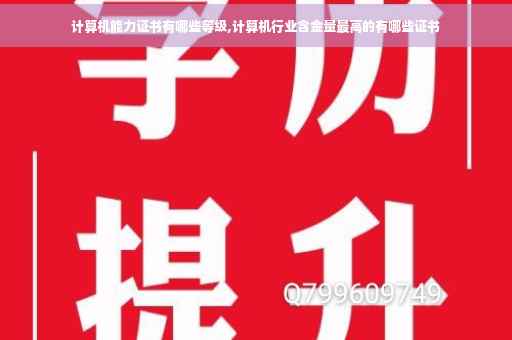 计算机能力证书有哪些等级,计算机行业含金量最高的有哪些证书