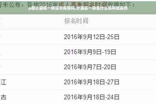 p图计算机一级证书有用吗,计算机一级是什么机构签发的