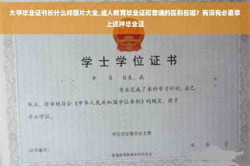 大学毕业证书长什么样图片大全,成人教育毕业证和普通的区别在哪？有没有必要拿上这种毕业证
