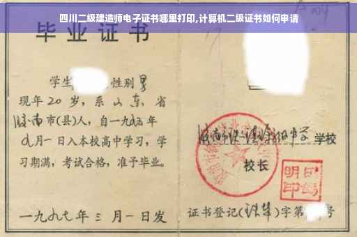 四川二级建造师电子证书哪里打印,计算机二级证书如何申请