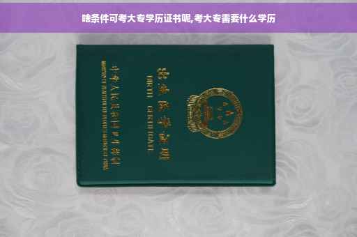 啥条件可考大专学历证书呢,考大专需要什么学历