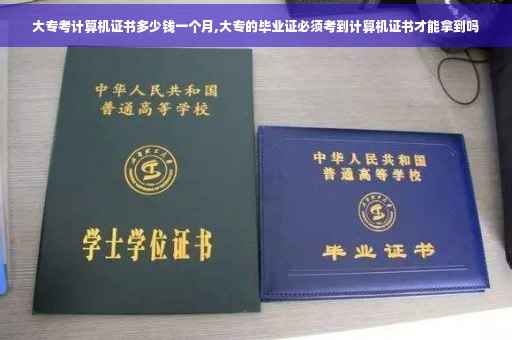 大专考计算机证书多少钱一个月,大专的毕业证必须考到计算机证书才能拿到吗