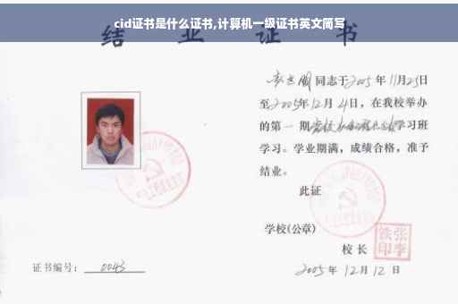 cid证书是什么证书,计算机一级证书英文简写