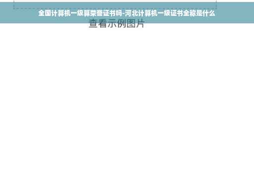 全国计算机一级算荣誉证书吗-河北计算机一级证书全称是什么