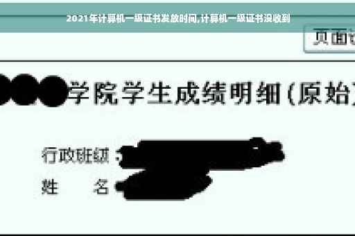 2021年计算机一级证书发放时间,计算机一级证书没收到