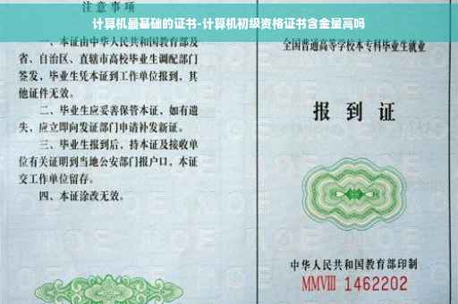 计算机最基础的证书-计算机初级资格证书含金量高吗