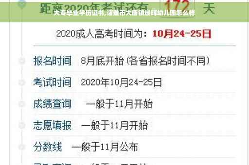 大专毕业学历证书,诸暨市大唐镇晨晖幼儿园怎么样