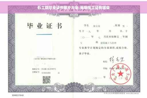 石工院毕业证书图片大全,高级技工证有哪些