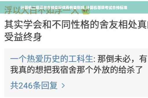 计算机二级证书合格良好优秀有差别吗,计算机等级考试合格标准