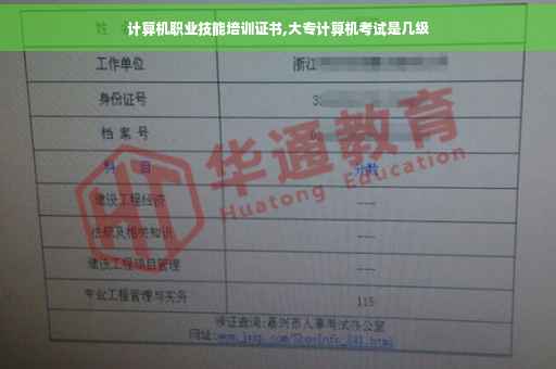 计算机职业技能培训证书,大专计算机考试是几级