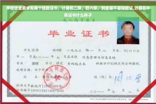 学校毕业要求有两个技能证书，计算机二级，四六级，到底算不算技能证,计算机中级证书什么样子