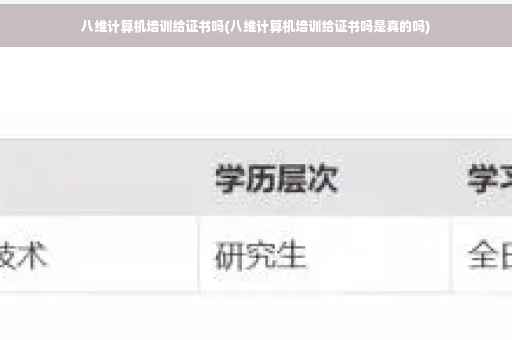 八维计算机培训给证书吗(八维计算机培训给证书吗是真的吗)
