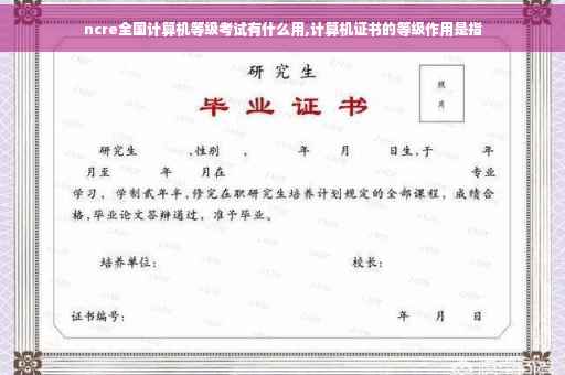 ncre全国计算机等级考试有什么用,计算机证书的等级作用是指