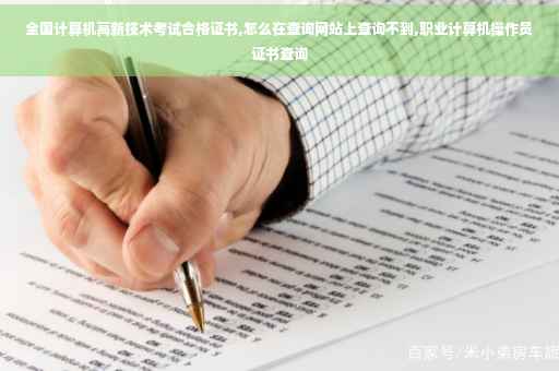 全国计算机高新技术考试合格证书,怎么在查询网站上查询不到,职业计算机操作员证书查询