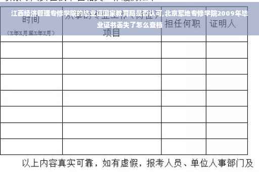 江西经济管理专修学院的毕业证国家教育局是否认可,北京军地专修学院2009年毕业证书丢失了怎么查档