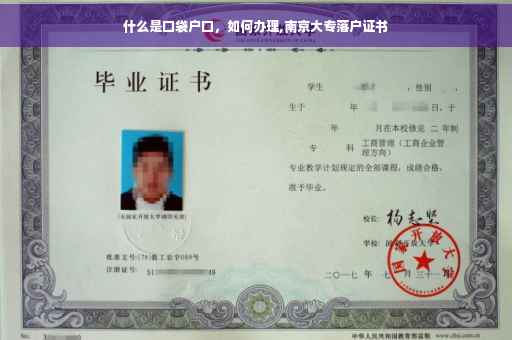 什么是口袋户口，如何办理,南京大专落户证书