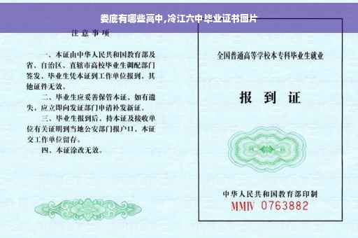 娄底有哪些高中,冷江六中毕业证书图片