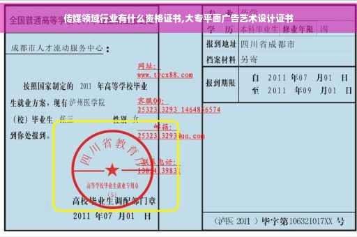 传媒领域行业有什么资格证书,大专平面广告艺术设计证书
