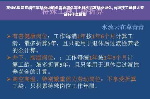 英语A级是专科生拿毕业证的必需要求么拿不到不给发毕业证么,高级技工证和大专证有什么区别