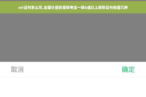 nit证书怎么写,全国计算机等级考试一级b或以上级别证书有哪几种