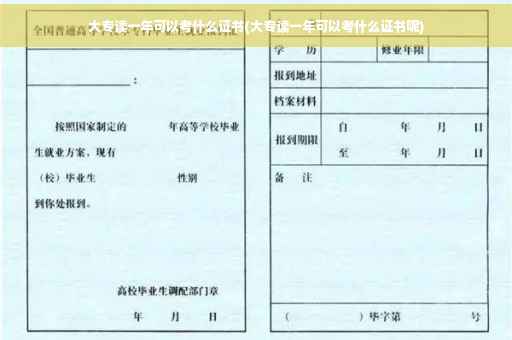 大专读一年可以考什么证书(大专读一年可以考什么证书呢)