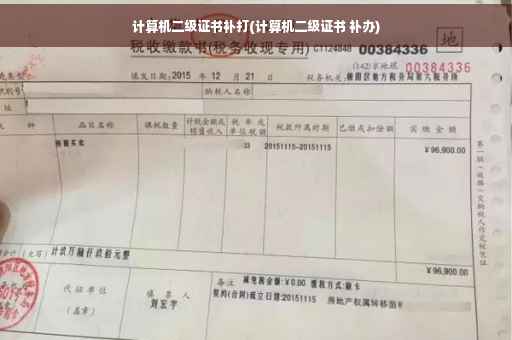 计算机二级证书补打(计算机二级证书 补办)