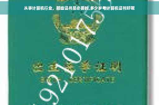 从事计算机行业，那些证书是必要的,多少岁考计算机证书好呢