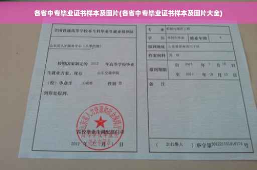 各省中专毕业证书样本及图片(各省中专毕业证书样本及图片大全)