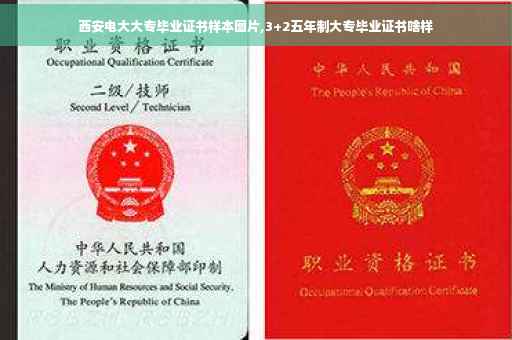 西安电大大专毕业证书样本图片,3+2五年制大专毕业证书啥样