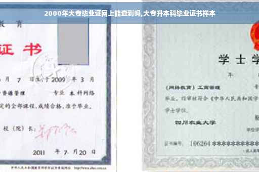2000年大专毕业证网上能查到吗,大专升本科毕业证书样本