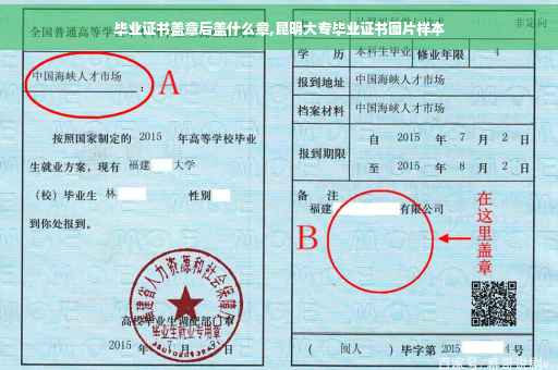 毕业证书盖章后盖什么章,昆明大专毕业证书图片样本