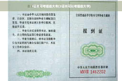 3证书可考哪些大专(3证书可以考哪些大学)