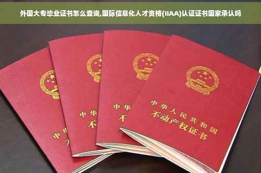 外国大专毕业证书怎么查询,国际信息化人才资格(IIAA)认证证书国家承认吗
