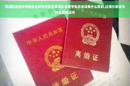 芜湖职业技术学院自主招生学生毕业证和高考学生毕业证有什么区别,红领巾奖章为什么没有证书
