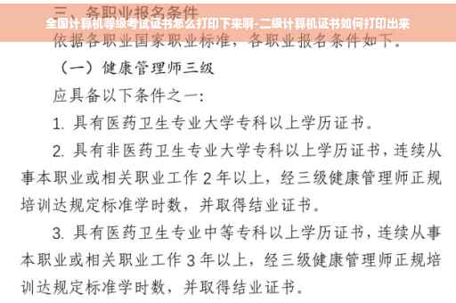 全国计算机等级考试证书怎么打印下来啊-二级计算机证书如何打印出来