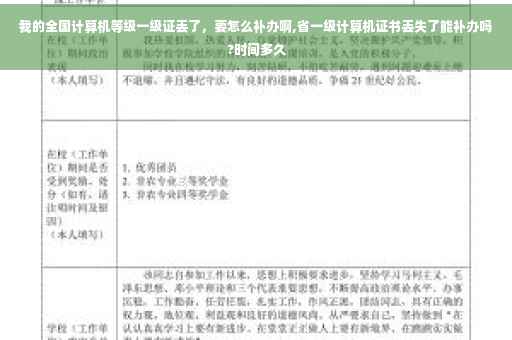 我的全国计算机等级一级证丢了，要怎么补办啊,省一级计算机证书丢失了能补办吗?时间多久