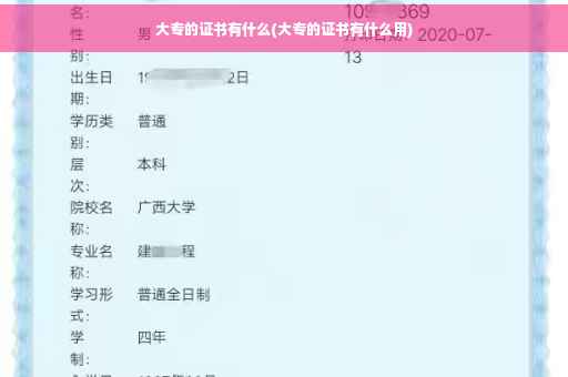 大专的证书有什么(大专的证书有什么用)