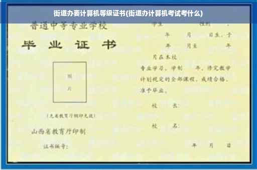 街道办要计算机等级证书(街道办计算机考试考什么)