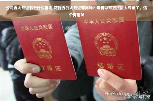 公司要大专证书干什么用呢,花钱办的大专证有用吗？没有中专直接到大专证了，这个有用吗