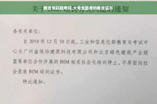 教资专科能考吗,大专生能考的教资证书