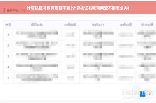 计算机证书教育网查不到(计算机证书教育网查不到怎么办)