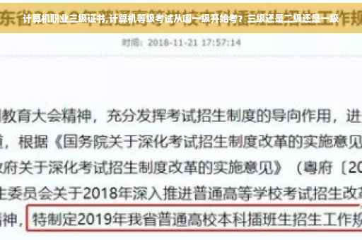 计算机职业三级证书,计算机等级考试从哪一级开始考？三级还是二级还是一级