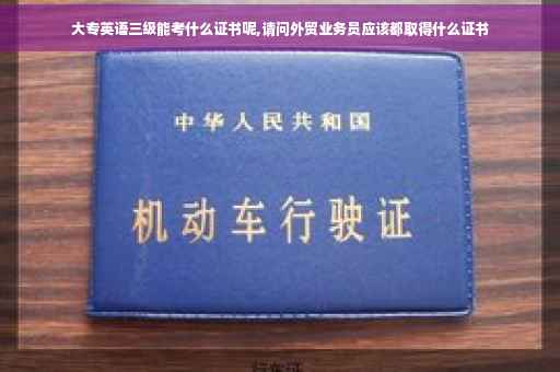 大专英语三级能考什么证书呢,请问外贸业务员应该都取得什么证书
