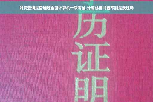 如何查询是否通过全国计算机一级考试,计算机证书查不到是没过吗