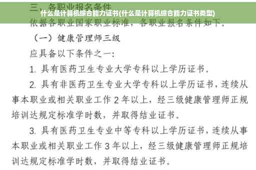 什么是计算机综合能力证书(什么是计算机综合能力证书类型)