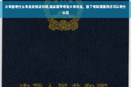大专能考什么专业资格证书呢,临床医学专业大专毕业，除了考助理医师还可以考什么证