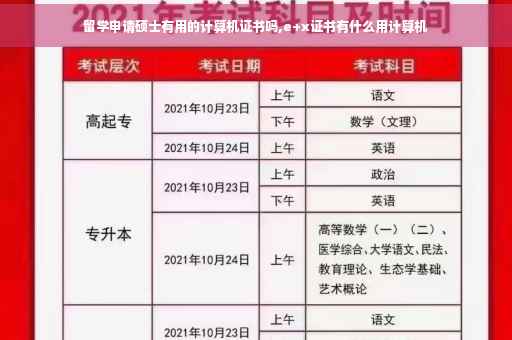 留学申请硕士有用的计算机证书吗,e+x证书有什么用计算机