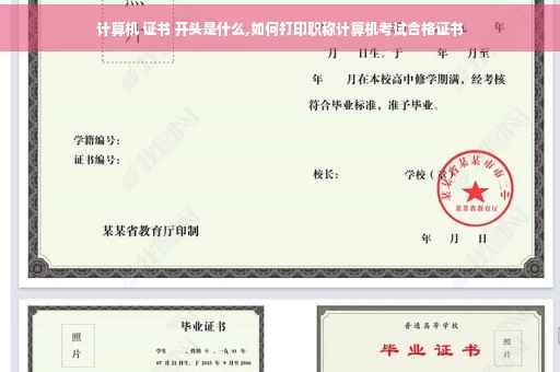 计算机 证书 开头是什么,如何打印职称计算机考试合格证书
