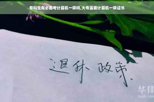 专科生有必要考计算机一级吗,大专需要计算机一级证书